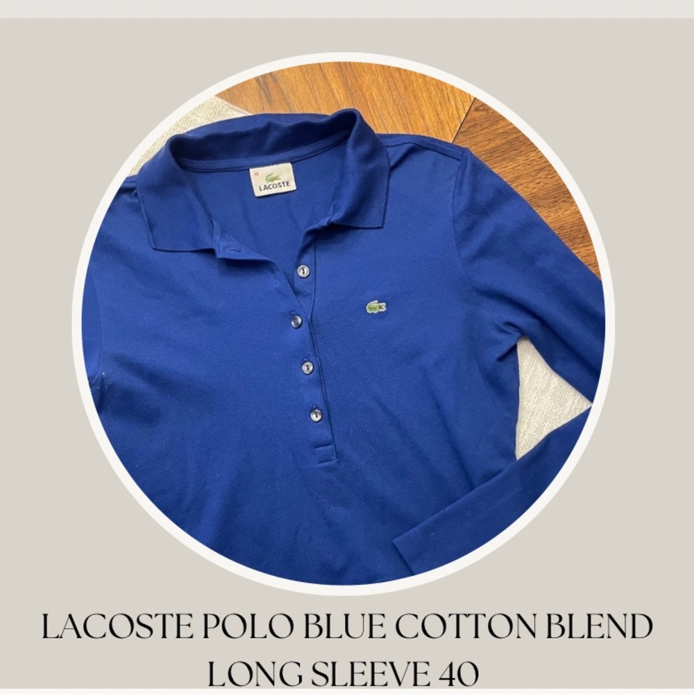LACOSTE POLO BLUE COTTON BLEND
LONG SLEEVE 40